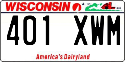WI license plate 401XWM