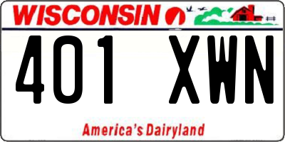 WI license plate 401XWN