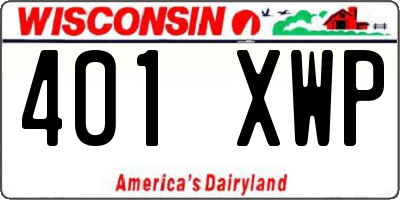 WI license plate 401XWP