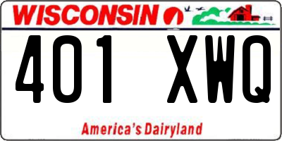 WI license plate 401XWQ