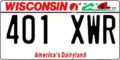 WI license plate 401XWR