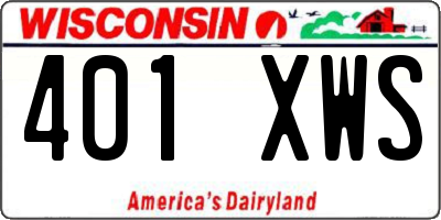 WI license plate 401XWS