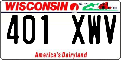 WI license plate 401XWV