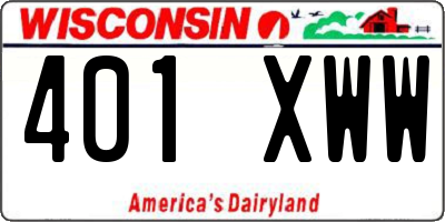 WI license plate 401XWW