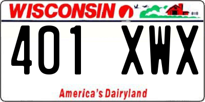 WI license plate 401XWX