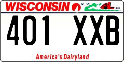 WI license plate 401XXB