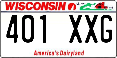 WI license plate 401XXG