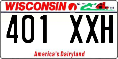 WI license plate 401XXH
