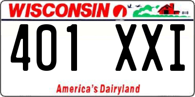 WI license plate 401XXI