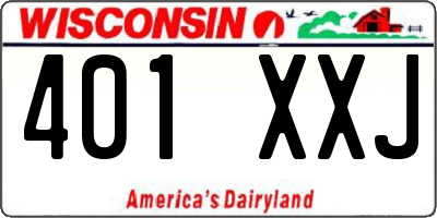 WI license plate 401XXJ