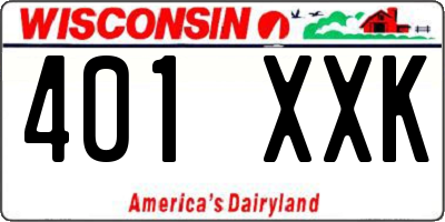 WI license plate 401XXK