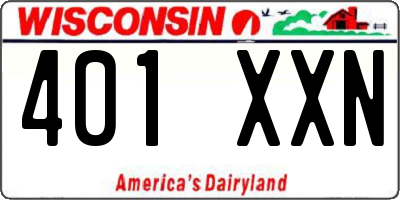 WI license plate 401XXN