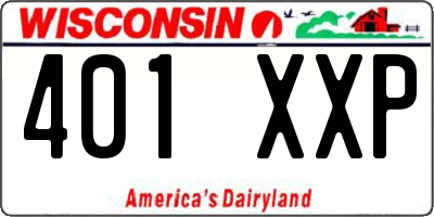WI license plate 401XXP