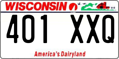 WI license plate 401XXQ