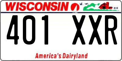 WI license plate 401XXR