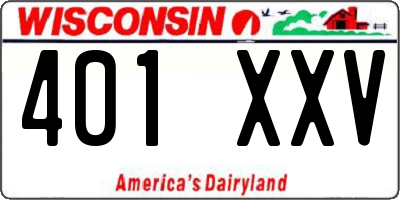 WI license plate 401XXV