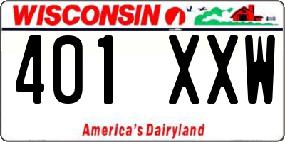 WI license plate 401XXW