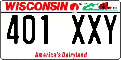 WI license plate 401XXY