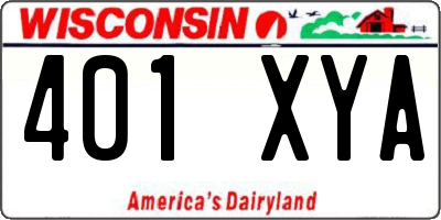 WI license plate 401XYA