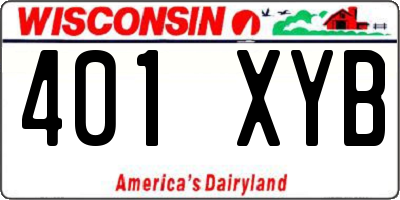 WI license plate 401XYB