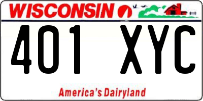 WI license plate 401XYC