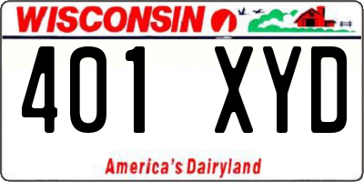 WI license plate 401XYD