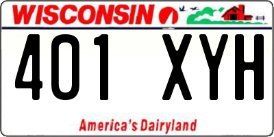 WI license plate 401XYH