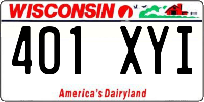 WI license plate 401XYI