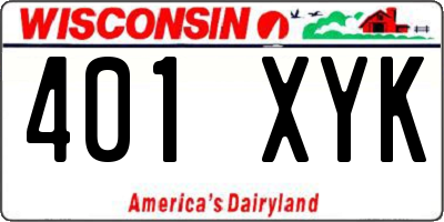 WI license plate 401XYK