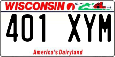 WI license plate 401XYM