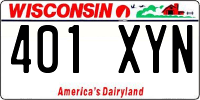 WI license plate 401XYN