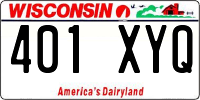 WI license plate 401XYQ