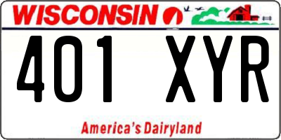 WI license plate 401XYR