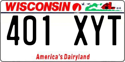 WI license plate 401XYT