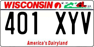 WI license plate 401XYV