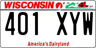 WI license plate 401XYW