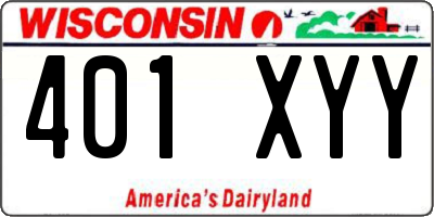 WI license plate 401XYY