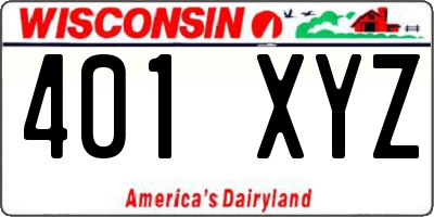 WI license plate 401XYZ
