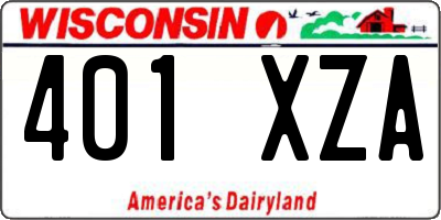 WI license plate 401XZA