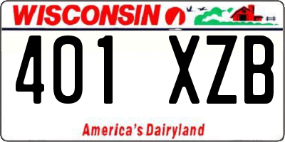 WI license plate 401XZB