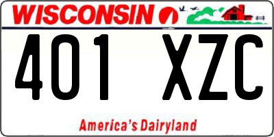 WI license plate 401XZC