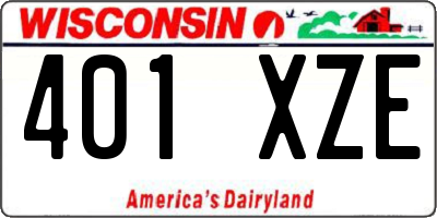 WI license plate 401XZE