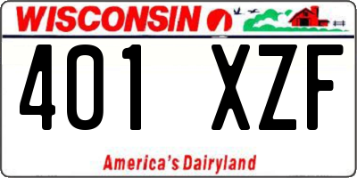 WI license plate 401XZF