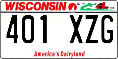 WI license plate 401XZG