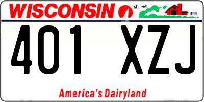 WI license plate 401XZJ