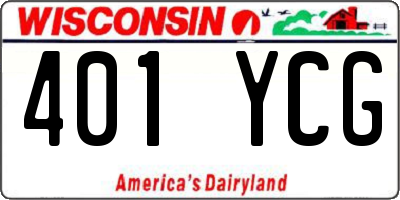 WI license plate 401YCG