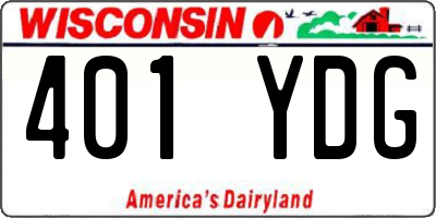 WI license plate 401YDG