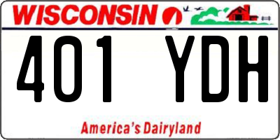 WI license plate 401YDH