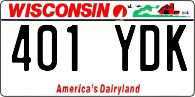 WI license plate 401YDK