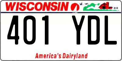 WI license plate 401YDL